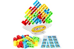 Demarsen Tetra Tower Spiel, Stapeln Spielzeug für Kinder, Lustige stapelspiel Spielzeug, Tetris Balance Spielzeug Tower Game für Jungen und Mädchen ab Jahre 3+