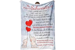 ‎TULOLVAE Tulolvae Schwester Geschenk, Flanell Decke Geburtstagsgeschenk für Beste Schwester, Weihnachten Geburtstag Hochzeitstag Abschluss Geschenke für Frauen 50 * 60in