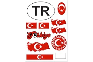 APROM Türkei Aufkleber Karte Stickerbogen - PKW Auto Motorrad Biker Fahne Tuning