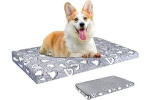 VANKEAN Cuscino per Cane Impermeabile, Letto Grande con Copertura Rimovibile e Lavabile, 76x50x7.6cm, Grigio