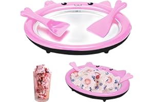 BEAHING Fabricante de helados enrollado DIY Máquina de helado enrollado Helado Helado Helado Hecho Hecho Helado Helado Frozado Frozurado Placa fría instantánea para hacer Sumlushies Sorbet & Gelato 1