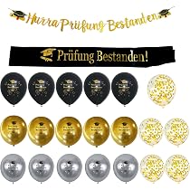 Schmidt Spiele – 12 Party-Picker „Hurra! Prüfung Bestanden“, Ca. 8x5 Cm, Papier/Holz