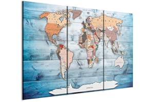 B&D XXL - Quadro 135x90 cm 3 Pezzi - Stampa su Tela Strutturata XXL Grande - Quadri Moderni Componibili Camera da Letto Matrimoniale - Stampe da Parete Arte - Kontinent Legno k-C-0035-b-h