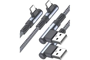 SWEGUARD Kabel USB C 3,1 A [2 sztuki 2 m), szybkie ładowanie, kąt 90 stopni, kabel USB C, nylonowy kabel do ładowania Samsung Galaxy S23, S22, S21, S20, S10, S9, S8 Plus/Ultra/FE, A71, A53, A52, A51, A50, A20e, Note 20/10/9,,M31/M20