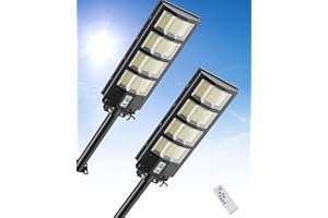 Bellanny Farolas Solares Exterior 600W 468LED Focos Luz Solar con Sensor de Movimiento - IP65/6500K Proyector LED Exterior Potente con Control Remoto, Iluminación de Seguridad para Jardín, 2 Pcs
