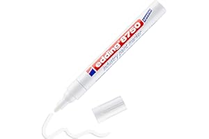edding 8750 Marqueur peinture spécial industrie - blanc - 1 stylo - pointe ronde 2-4 mm - pour écrire sur une surface poussiéreuse, légèrement huileuse, pneu, métal, verre et du bois - permanent