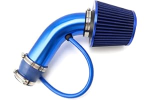 QWORK Admission d'air froid filtre, 76 mm Système d'admission d'air en fibre de avec tuyau