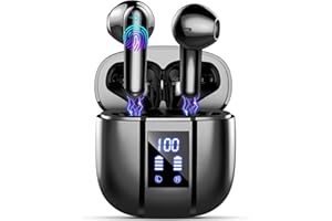 DONERTON Auriculares Inalambricos Bluetooth, In-Ear Auriculares Bluetooth 5.4 con 4 ENC Cancelacion Ruido HD Mic, 48H Estéreo HiFi Cascos Inalambricos Running IP7 Impermeable/Pantalla LED/Carga Rápida Tipo-C