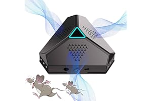 COODAY Ultrasónico para Ratas, 2024 Repelente de murciélagos, Ardilla y cucaracha ultrasónica, 360 ° con luz LED, Repelente ultrasónico para Ratones Cucarachas antiplagas enchufables para jardín