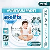 Molfix Premium Avantajlı Paket 5 Beden 132 Adet