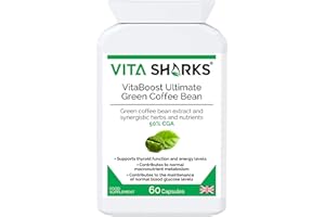 VITA SHARKS VitaBoost Ultimate Green Coffee Bean: 60 Vegan Capsules - Boost Metabolism, Support Thyroid Health, & Aid in Weight Management