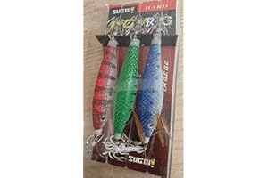 Sugoi Lenza pronta per Calamari, EGI Ring 01, pronta per la Pesca con Tre Artificiali montati