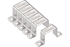 TA-VIGOR 6 staffe per connettori a forma di U, 40 mm x 40 mm, in acciaio inossidabile, morsetti per condotti resistenti per porta chiusa, puntone di fissaggio per tubi