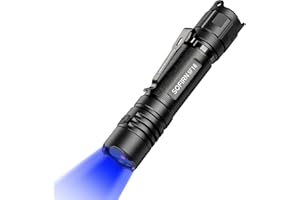 77OUTDOOR 365nm UV Flashlight Black Light, Sofirn SF16 Rechargeable Powerful LED Blacklight Flashlight for Detecting Pet Dog Urine, Unveil Invisible Stains, High Definition Pure Ultraviolet（Battery Included）