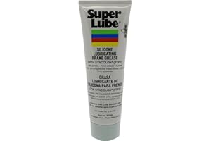 SUPER LUBE Super Lubrifiant 97008 Coque en silicone lubrifiante Graisse de frein avec PTFE, tube de 226,8 gram, Blanc translucide