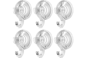 Fervalyna 6 Piezas Gancho Ventosa, Suction Cup Hooks, Ventosas con Gancho Fuerte, Colgador Ventosa de Vacío para Cristal, Ganchos de Ventosa Plástico, Ganchos con Ventosa para Pared, para Baño, Cocina