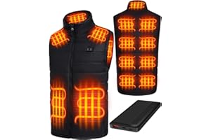 Deceny CB Gilet Chauffant Électrique Avec Batterie Veste Chauffante Homme Sans Manche ultraléger 13 Zones Réchauffeurs 3 Modes Chauffante Hiver Vêtement