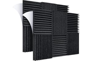 Wemk Paneles de Espuma Acústica, Paneles Acústicos con Respaldo Adhesivo, 36 Piezas Insonorizacion Acustica Pared para Estudio, Podcasting, Estudios de Grabación, Oficinas (30x30x2.5cm)