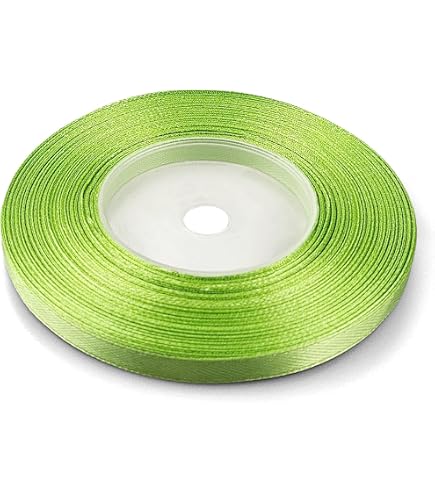 Nastro Di Raso Verde Salvia E Bianco Da 3mm – 91m Per Confezioni Regalo, Matrimoni, Natale E Decorazioni Fai-da-te