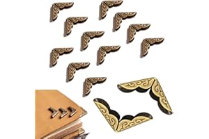 100 Pezzi Bronzo Metallo Protezione Angolo,Yueser Libro Album Retrò Stile Triangolo Angolo Protector Kit per Notebook Album Menu cartelle