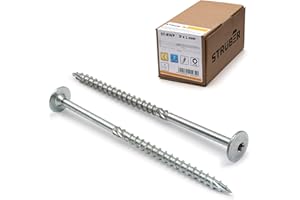 STRÜBER Vis à bois de charpente à tête plate à empreinte TX pour constructions en bois (8x160 mm / 50 pièces / TX30) Vis de construction de toit - pour chevrons - BIT incl