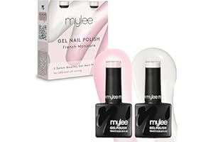 Mylee - Mygel - Lot de 2 Vernis Gel pour French Manucure de 10 ml - Gel UV/LED Soak-Off - Pour Nail Art, Manucure, Pédicure - Facile à appliquer - Longue durée