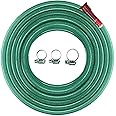 Cinagro 10 Meter 0.5 inch Heavy Duty 3 Layered Braided PVC Garden Hose Pipe with Tap Adapter & 3 Clamps, Water Pipe for Garden, Car Washing, Garden Pipe for Home, Water Hose Pipe (32.8 feet, Green)