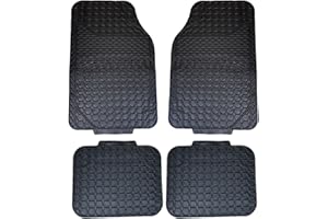 OWIJI Tappetini Auto Gomma Universali Set 4 Pezzi Antiscivolo Fantasia Nido Api Abitacolo Sagomabili PVC Plastica Impermeabile Ritagliabile Adattabile