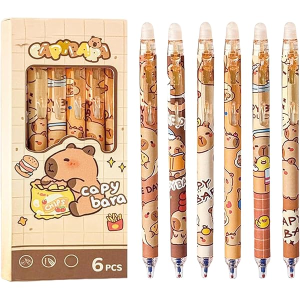 DKDDSSS Capybara Etui – Set Met Etui, Pop, Stickers, Broche, Hanger, 26-delig, Oxford-stof, Grote Capaciteit, Voor School En Kantoor – Bruin