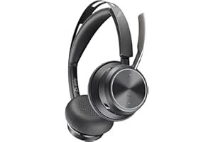Poly Voyager Focus 2-M USB-C-C Headset con adattatore USB-C/A A4HT0AA con cancellazione attiva del rumore e tecnologia Acoustic Fence