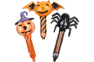 DKINY 12pcs Halloween Inflatable Sticks Inflatable Devil Pumpkin Spider Handheld Bam Bam Thunder Stick Toys for Kids Halloween Party Favors Gifts Props Decoration Supplies