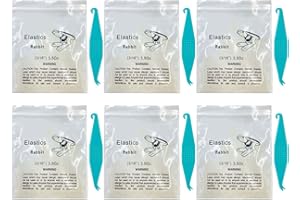 WiYould Elastici ortodontici da 3/16 pollici, 600 elastici medi, 3,5 once fissano gli spazi dentali, 6 pezzi segnaposto elastici per parentesi graffe