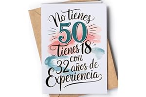 GREETING CARDS FOR EVERYONE Tarjeta de 50 Cumpleaños - Tarjeta de Felicitación Graciosa para alguien que cumple 50 años - Regalo Original para 50 Cumpleaños para él, ella, hombre, mujer, mejor amigo, amiga - EU 143