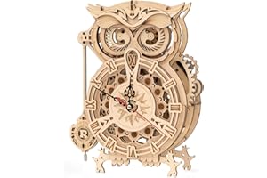 ROKR Owl Clock Maquette Bois | Puzzle 3D Bois | Construction Bois Adulte