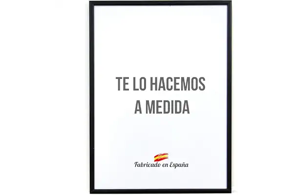 Marco a Medida para Fotos, póster, Puzzles, láminas, Diplomas y orlas. Cuadro Modelo 412-4 en Aluminio Negro Mate, con Cristal metacrilato 1.5 mm y Trasera Antihumedad 75x98 cm