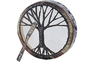 LINSITION Shaman Drum - Creative Spirit Music Drum - Shaman Drum Siberian Drum - Handmade Craft Ornament, Exquisite Home Decoration Drum