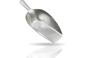 Kerafactum extra Grosse Mehlschaufel Sackschaufel Futterschaufel | Sack Futter Mehl Zucker Schaufel Schütte aus Metall Aluminium Nicht rostend | 35 cm Abwiegeschaufel bei 750 ml Tierfutter Getreide