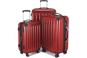 HAUPTSTADTKOFFER Alex - 3er Kofferset, TSA, Trolley-Set, Rollkoffer, Reisekoffer, (S, M & L), Rot