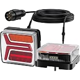 Justech 2 x Rear Lights for Trailer with License Plate Light, 12 V LED Trailer Lights ECE R10 and R148 Approved with 7.5 m Ca