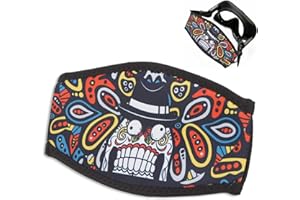 Agatige Diving Cover, Mask Strap Double Sided Hair Protector Snorkeling Mirror Belt Hair Strap Diving Mask Slap Straps for Dive Water Sports (Funny Teeth)