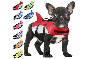 ALAGIRLS Alagirs - Giubbotto di salvataggio per cani riflettente con galleggiamento, regolabile Ripstop medio salvavita per cani Pet Life Preserver Dog Summer Beach Accessori, aggiornato, rosso M
