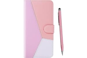 TOUCASA Funda LG K40,PU Cuero Slim Case de Estilo Billetera Carcasa TPU Silicona Case Interna Suave [Carved Surface] [Cierre Magnético] Funda (Rosado)