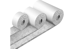 teeppo Filzgleiter Selbstklebend, 3 Rollen Filzgleiter für Stühle，4mm Dick Filz Selbstklebend, Stark und Möbelfüße, Schneiden Sie Jede Form, Möbelgleiter(100 x 10cm/100 x 5cm/100 x 2cm), Grau