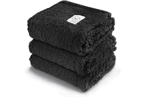 luciphia 1 Confezione da 3 Coperte per Cani Gatti Premium Soffici Nero S (45 x 75 cm)