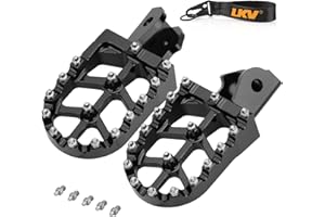 LKV CNC Dirt Bike Foot Pegs Motorcycle Footpegs Pedals Rests Black Compatible with Sur Ron light Bee S/X Segway X160 X260 CRF150F CRF230F KDX200 Talaria Sting MX3 MX4 XXX Taparia