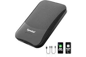 Spedal Adaptador CarPlay 2 en 1 con cable a inalámbrico y adaptador inalámbrico Android Auto, Plug & Play, actualización en línea OTA, reconexión automática rápida para coches con CarPlay con cable de