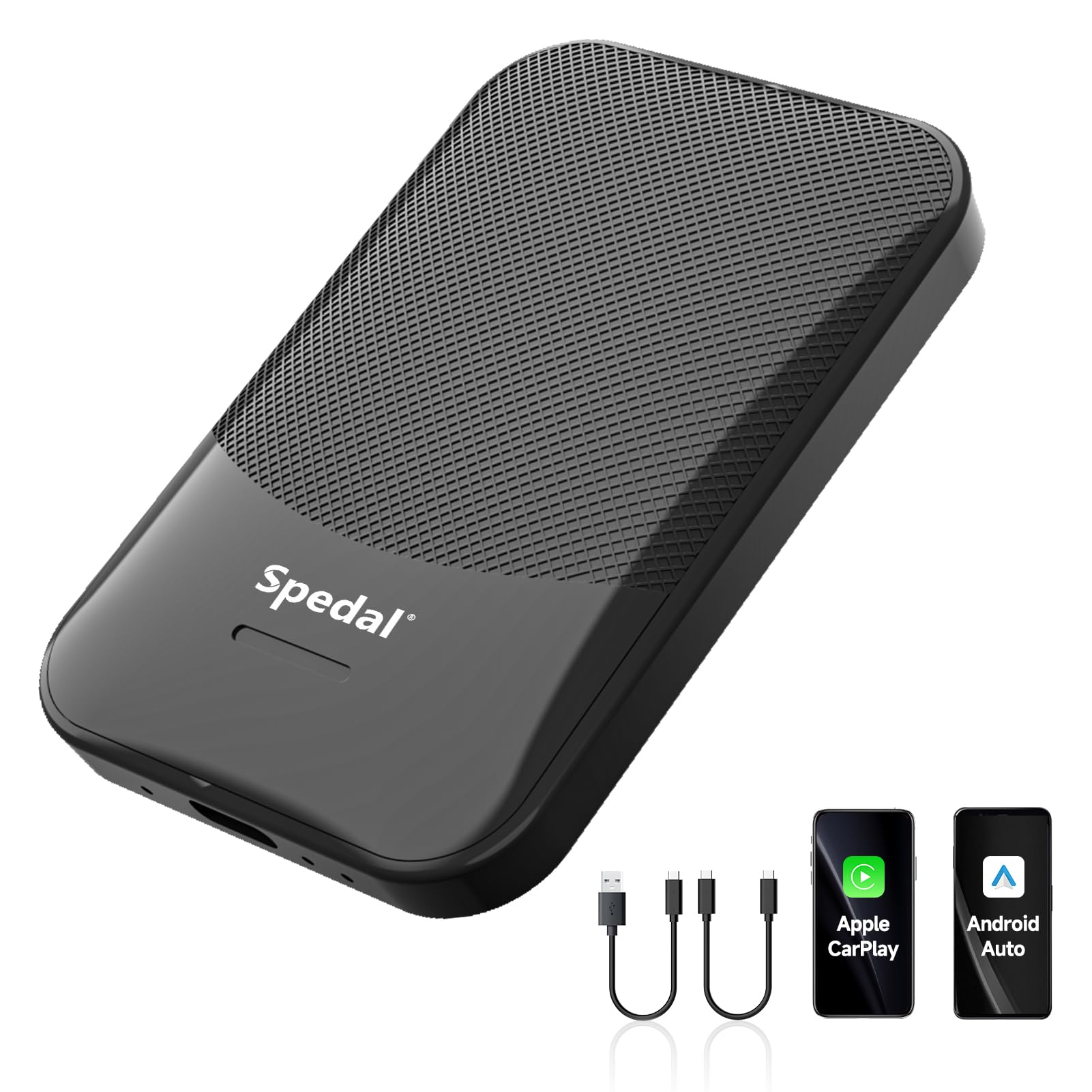 Spedal 2-in-1 Wired to Wireless CarPlay Adapter & Android Auto Wireless Adapter, Plug & Play, Stable and Fast Auto Reconnect for Cars with OEM Factory Wired CarPlay & Android Auto