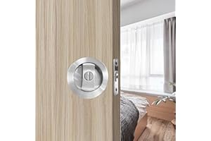 betensh Schiebetürschloss Rundes Taschentürschloss schlüssellos unsichtbares Einbautürschloss silber-66mm Griff für Türschloss Türgriff Sets