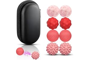 PLAYEXEN 8pcs Balle Anti-Stress Boule Anti Stress Adulte Jouets Billes Magnétiques Texturées Sensoriels Silicone Fidget Toys de Destressant Portables Multicolore Boules d'Massage pour Adult Cadeau(Rose)