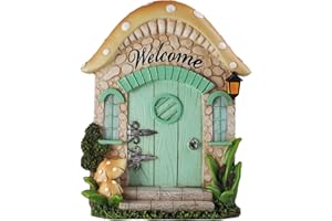 FIESTA STUDIOS Prezents.com Fairy Garden UK Green Mushroom Fairy Door Large Magical Garden Decor For Elves, Pixies, Fairies H17cm